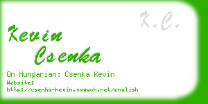 kevin csenka business card